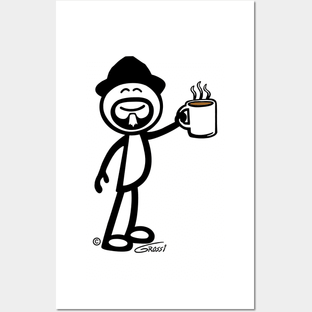 GG Coffee Guy Stick Figure Wall Art by GDGCreations